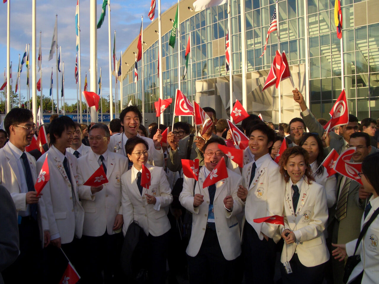 在2005年Worldskills Helsinki庆祝香港，中国团队的表现图片照片。